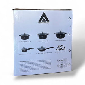 Batteria di pentole pietra lavica antiaderente induzione 23 pezzi - Iside Store