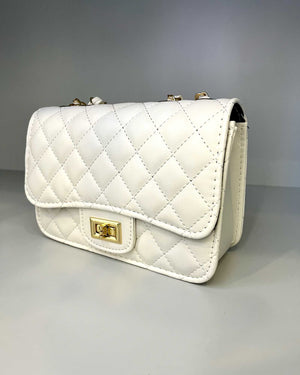 Borsa bianca con tracolla oro mondello store