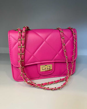Borsa fucsia con tracolla oro mondello store