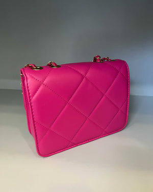 Borsa fucsia con tracolla oro mondello store