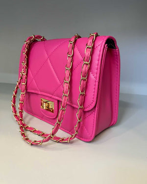 Borsa fucsia con tracolla oro mondello store