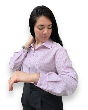 Camicia lilla con strass Mondello Store