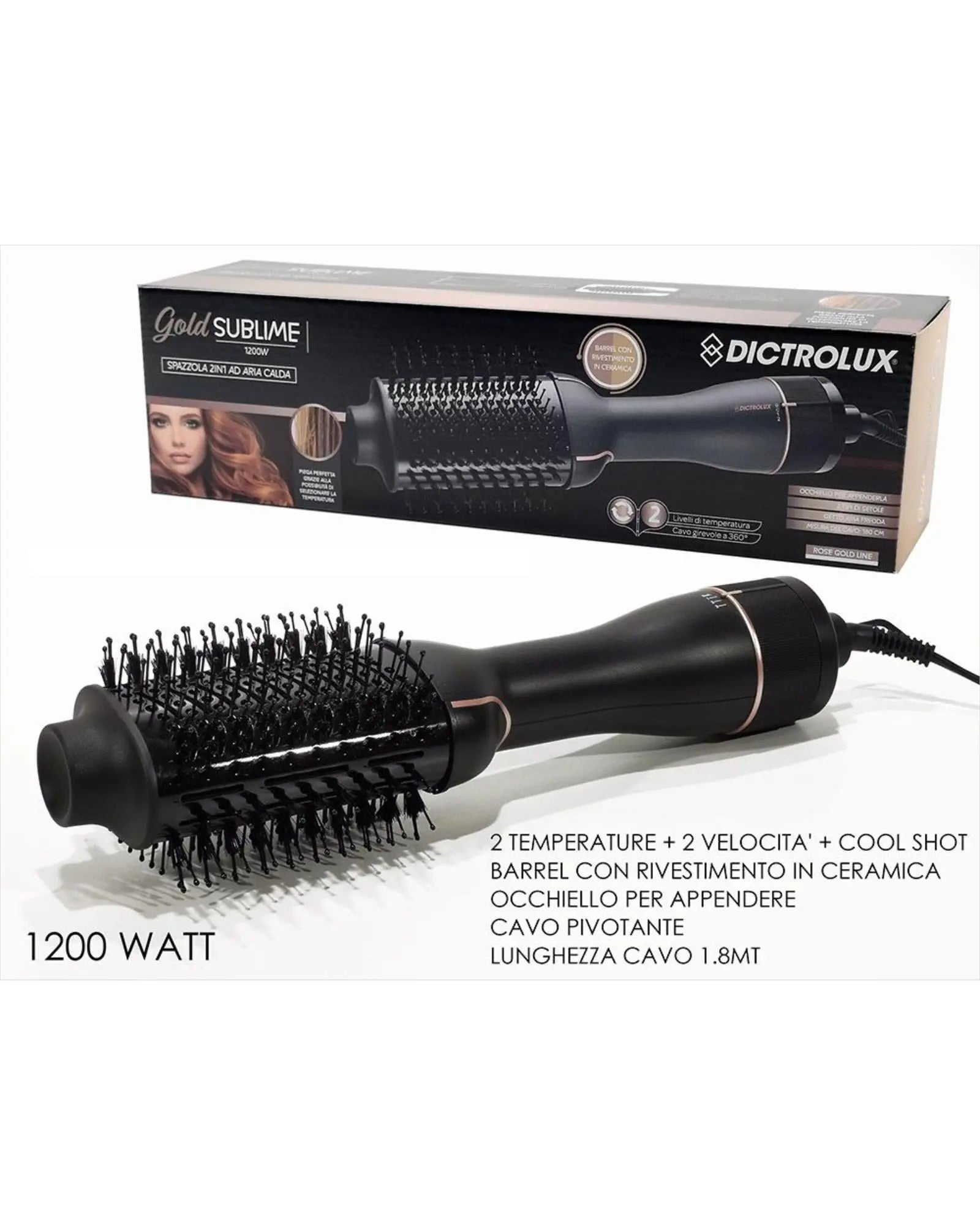 Dictrolux Spazzola asciugacapelli 2in1 in ceramica Dictrolux