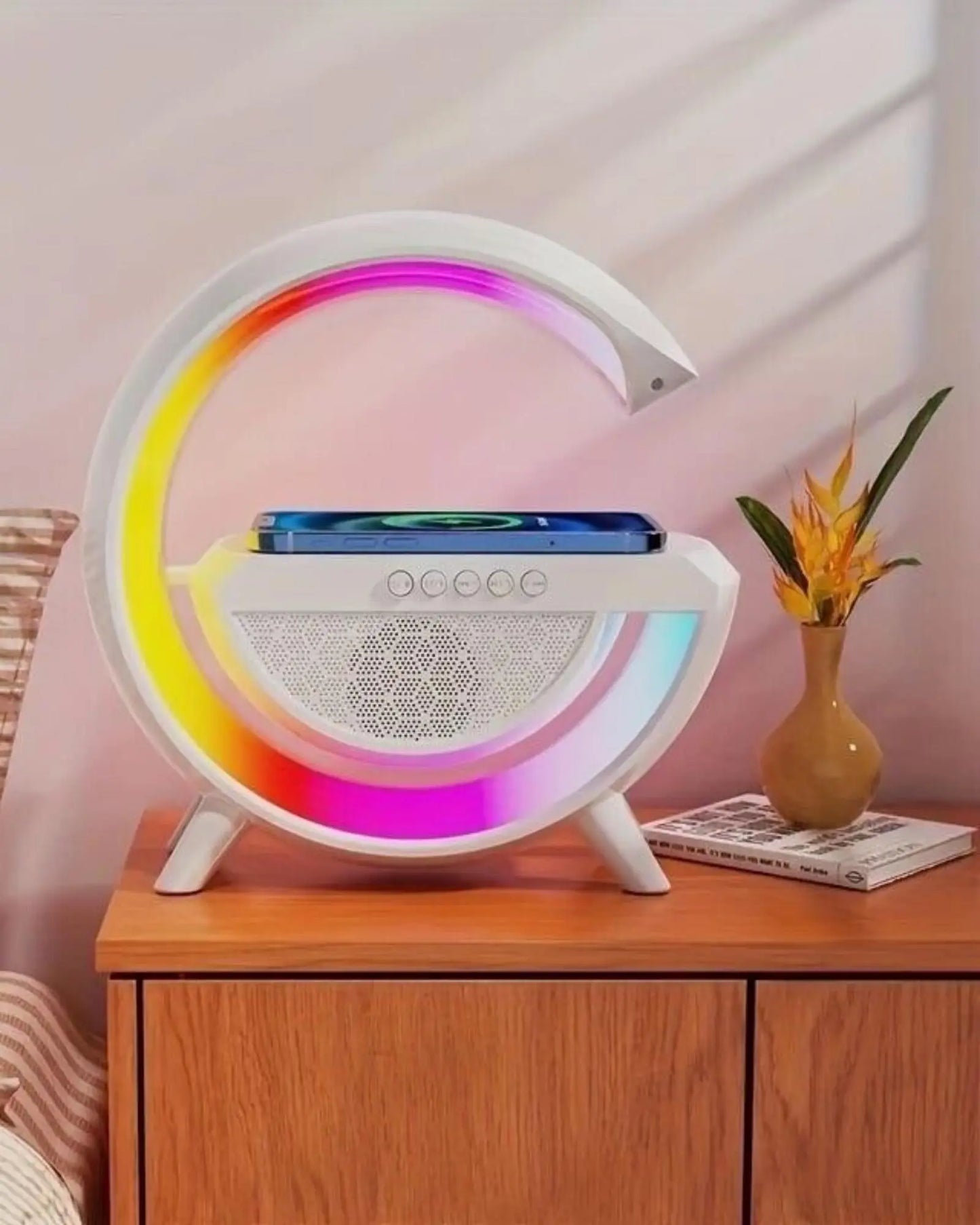 Lampada LED G-Lamp RGB con Ricarica Wireless Bluetooth Speaker Ricaricabile Radio FM SD Mondello Store