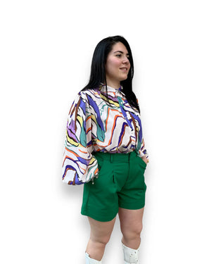 Pantaloncino verde donna mondello store