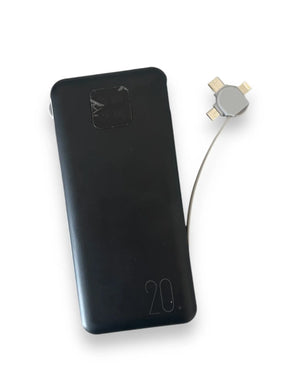 Power bank caricatore portatile 20000mah 3 ingressi cavo Mondello Store