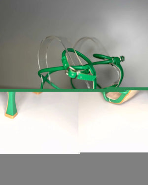 Sandali con tacco alto in verde Tulipano