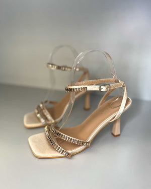 Sandali con tacco champagne Mondello Store