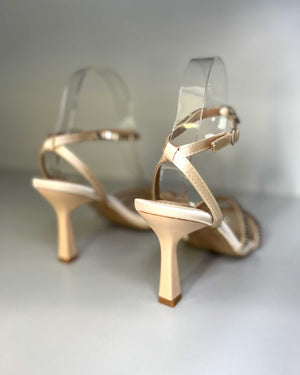 Sandali con tacco champagne Mondello Store