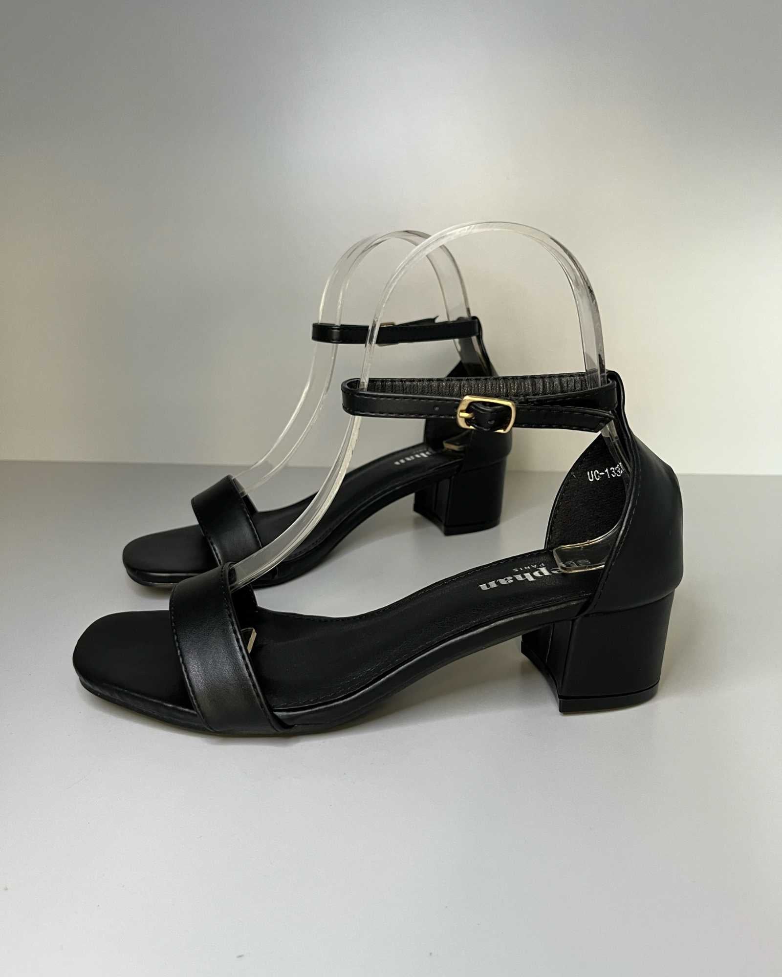 Sandali nero con tacco medio Mondello Store