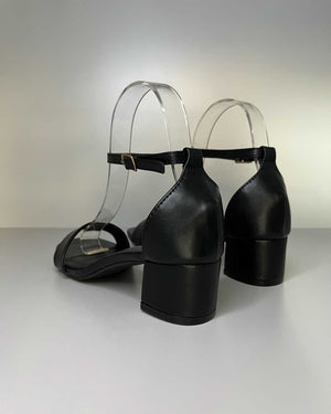 Sandali nero con tacco medio Mondello Store