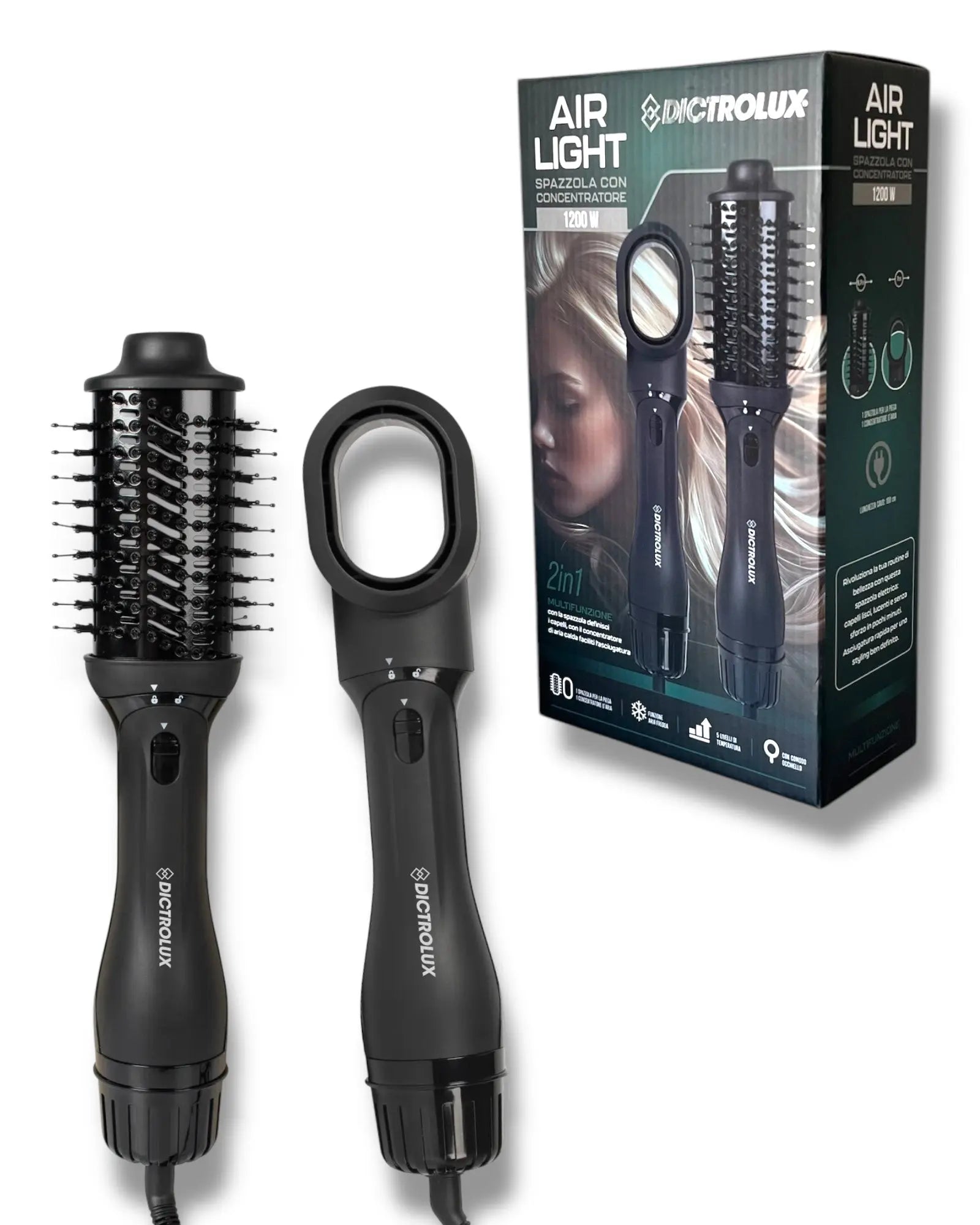 Spazzola Multifunzione 2 in 1 Air Light 1200 Watt Dictrolux - Iside Store