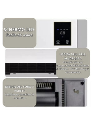 Stufa Elettrica da Parete Basso Consumo Caldo/Freddo Termoconvettore Max 2000W Mondello Store