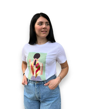 T-shirt bianca con stampa Donna Mondello Store