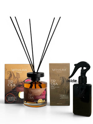 Troja spray tessuti e profumatore ambiente tonka oud e rosa Mondello Store