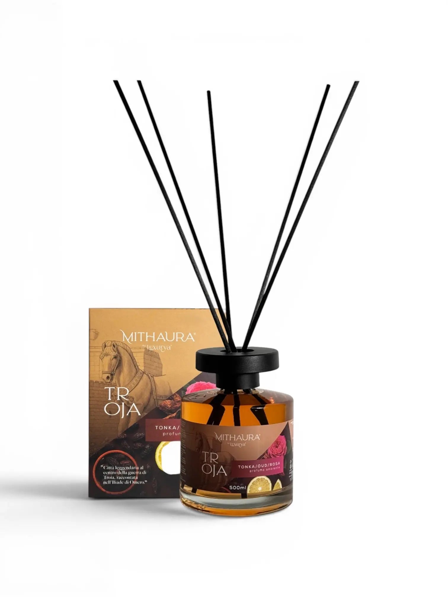 Troja spray tessuti e profumatore ambiente tonka oud e rosa Mondello Store