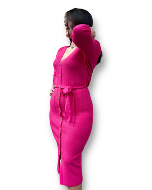 Abito in maglia con bottoni Mondello Store