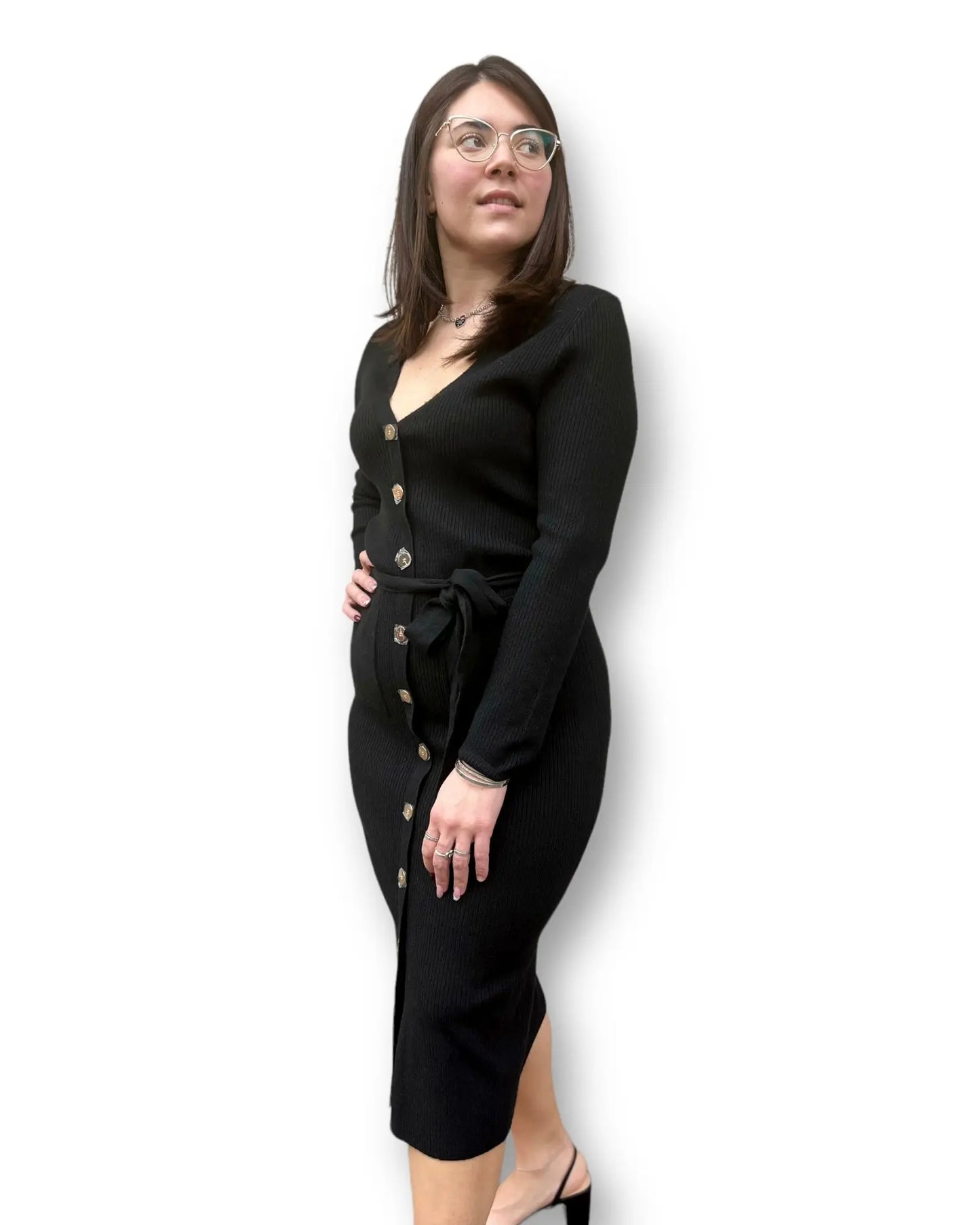 Abito in maglia con bottoni Mondello Store