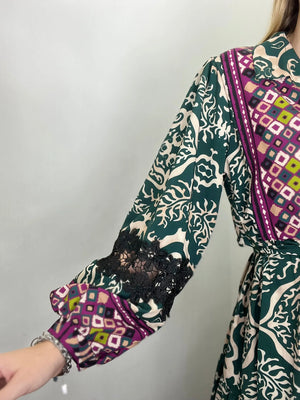 Abito lungo chemisier con stampa colorata Mondello Store