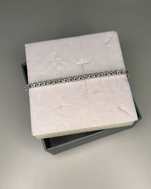 Bracciale tennis argento con cristalli in acciaio Mondello Store