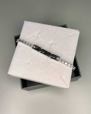 Bracciale tennis argento con cristalli in acciaio Mondello Store