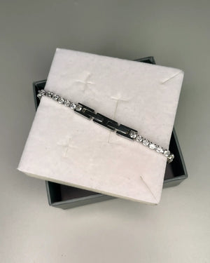 Bracciale tennis argento con cristalli in acciaio Mondello Store