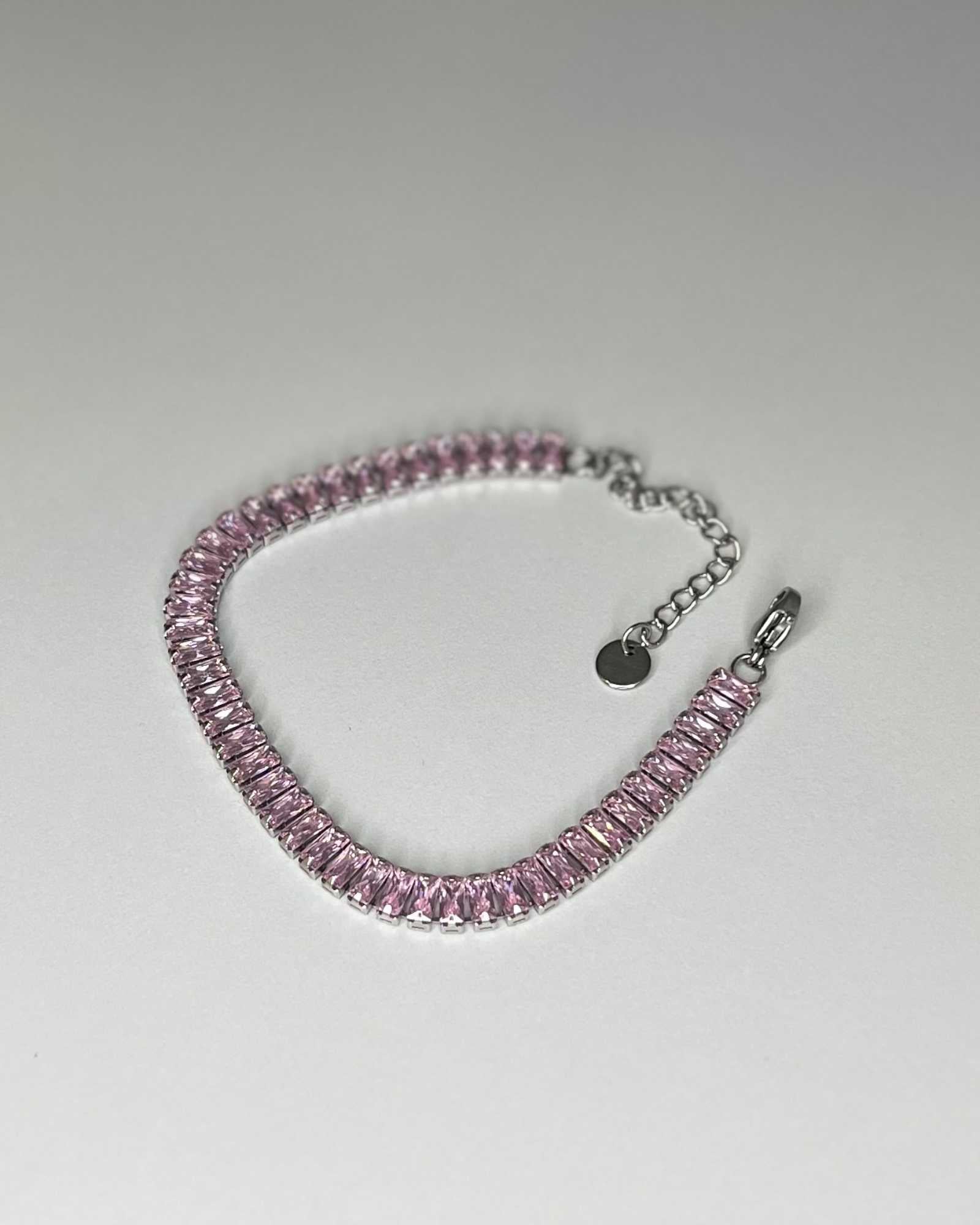 Bracciale tennis argento con strass in acciaio Mondello Store