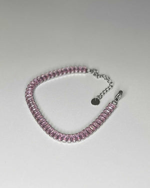 Bracciale tennis argento con strass in acciaio Mondello Store