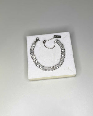 Bracciale tennis argento con strass in acciaio Mondello Store