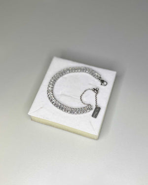 Bracciale tennis argento con strass in acciaio Mondello Store
