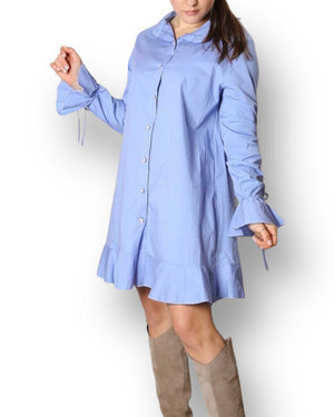 Camicia abito rouches 3 colori - Iside Store