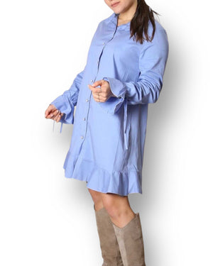 Camicia abito rouches 3 colori - Iside Store