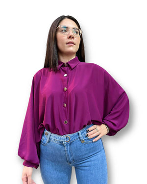 Camicia con colletto e bottoni oro Mondello Store