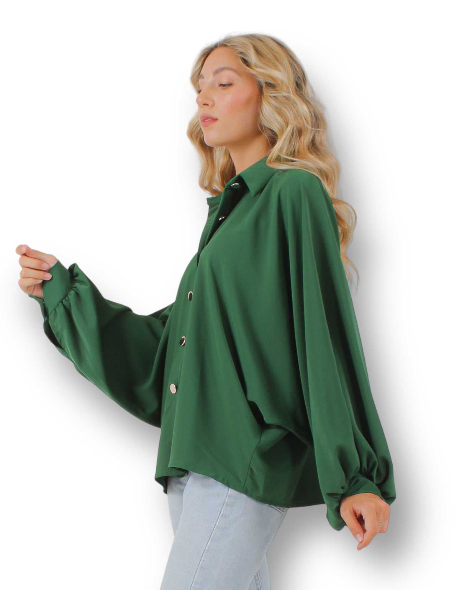 Camicia con colletto e bottoni oro Mondello Store