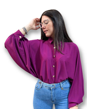 Camicia con colletto e bottoni oro Mondello Store