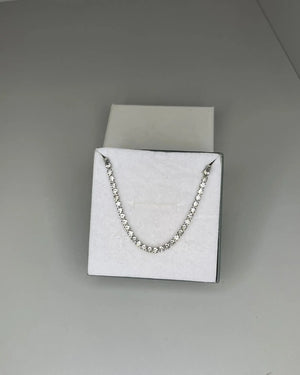 Collana girocollo argento stile tennis in acciaio e cristalli Mondello Store