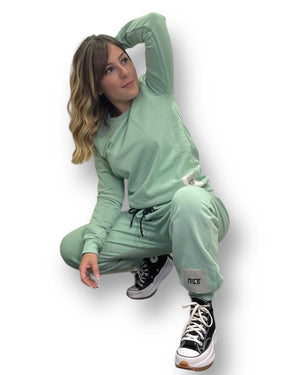 Coordinato tuta donna verde menta nice