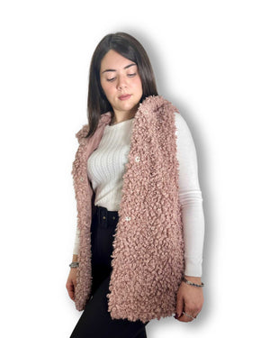 Gilet ecopelliccia Akè rosa Mondello Store
