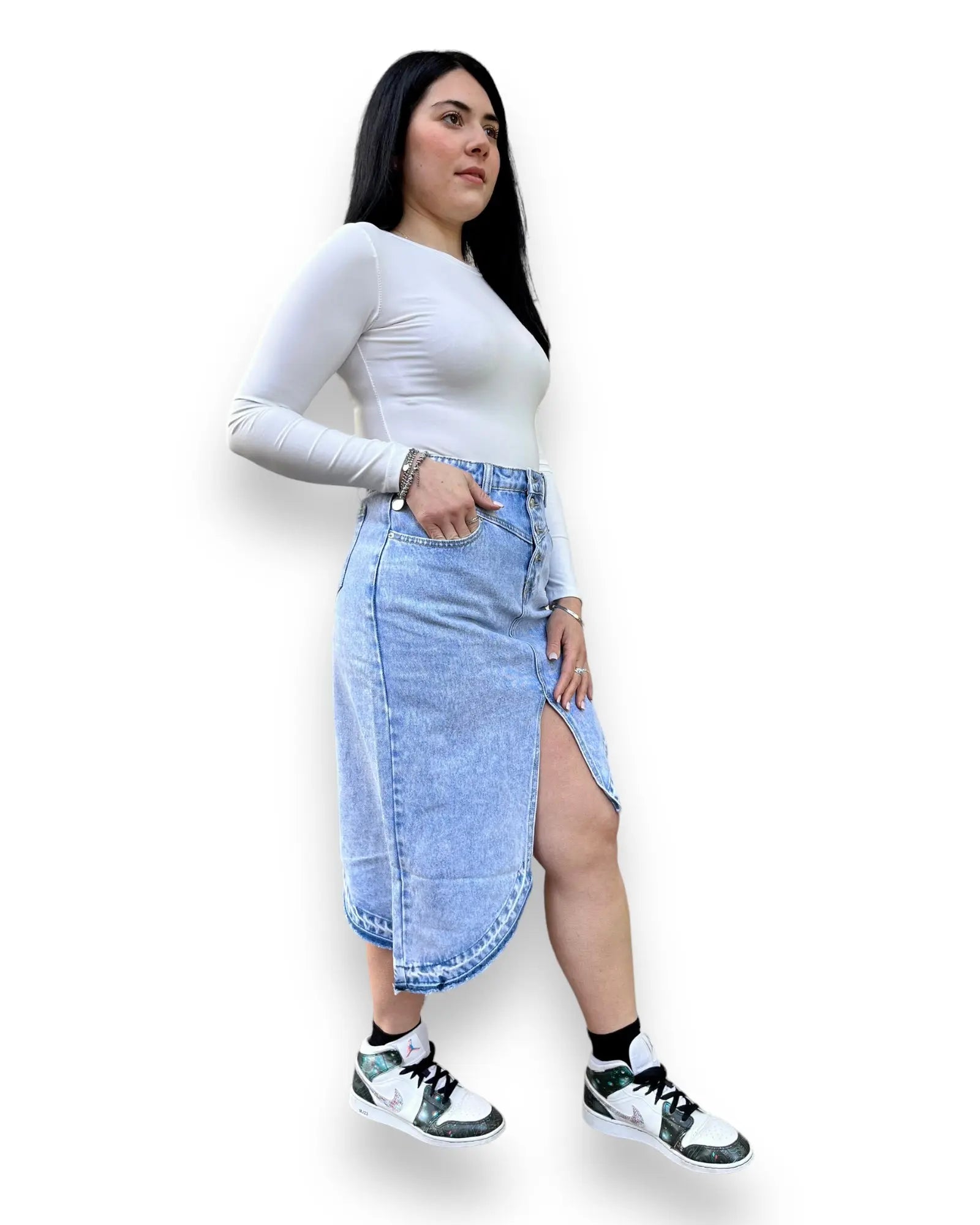 Gonna denim jeans asimmetrica Mondello Store