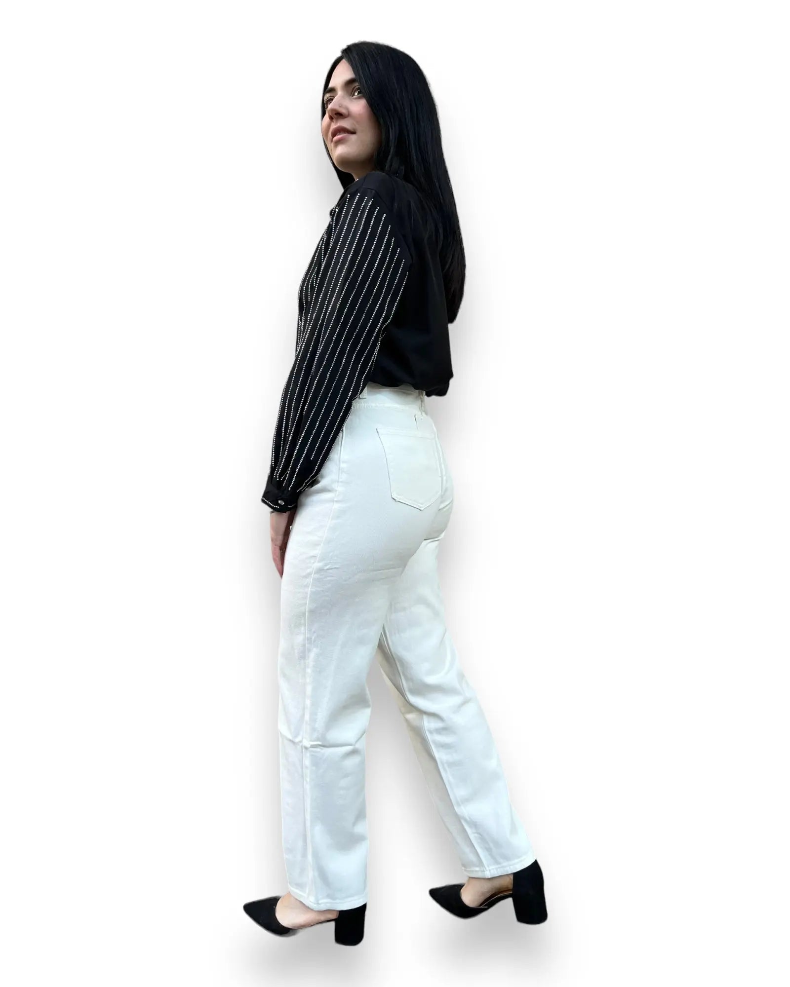Jeans bianco mom fit Mondello Store