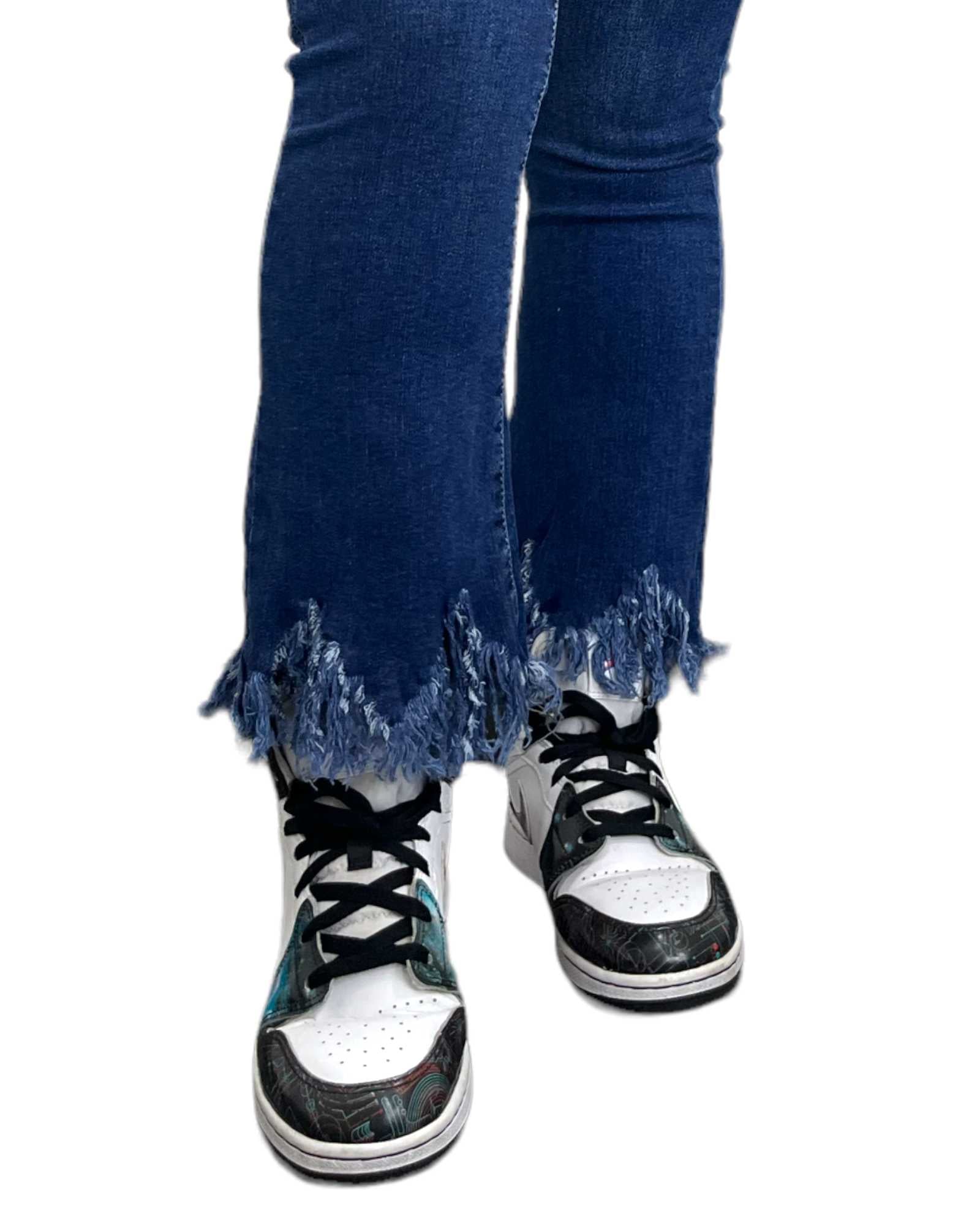 Jeans donna sfrangiato sette ottavi Mondello Store