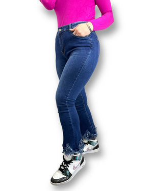 Jeans donna sfrangiato sette ottavi Mondello Store