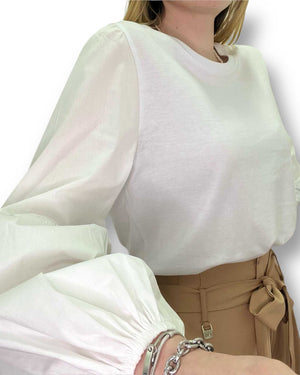 Maglia bianca manica lunga akè