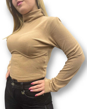 Maglia crop 2 colori akè