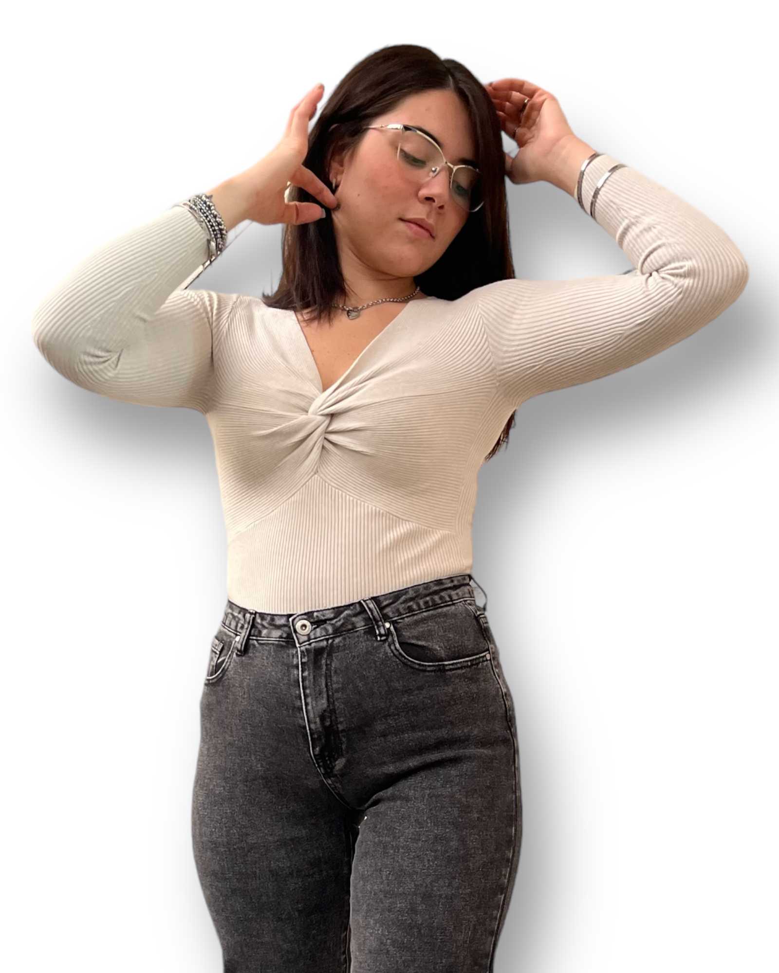 Maglia nodo e scollo profondo Mondello Store