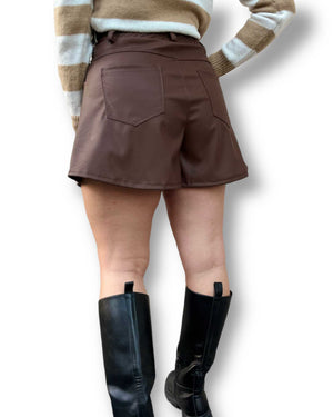 Pantaloncino ecopelle a campana Mondello Store