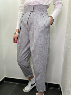 Pantalone donna alla turca con risvolto mondello store