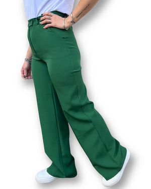 Pantalone fondo ampio verde petrolio Mondello Store