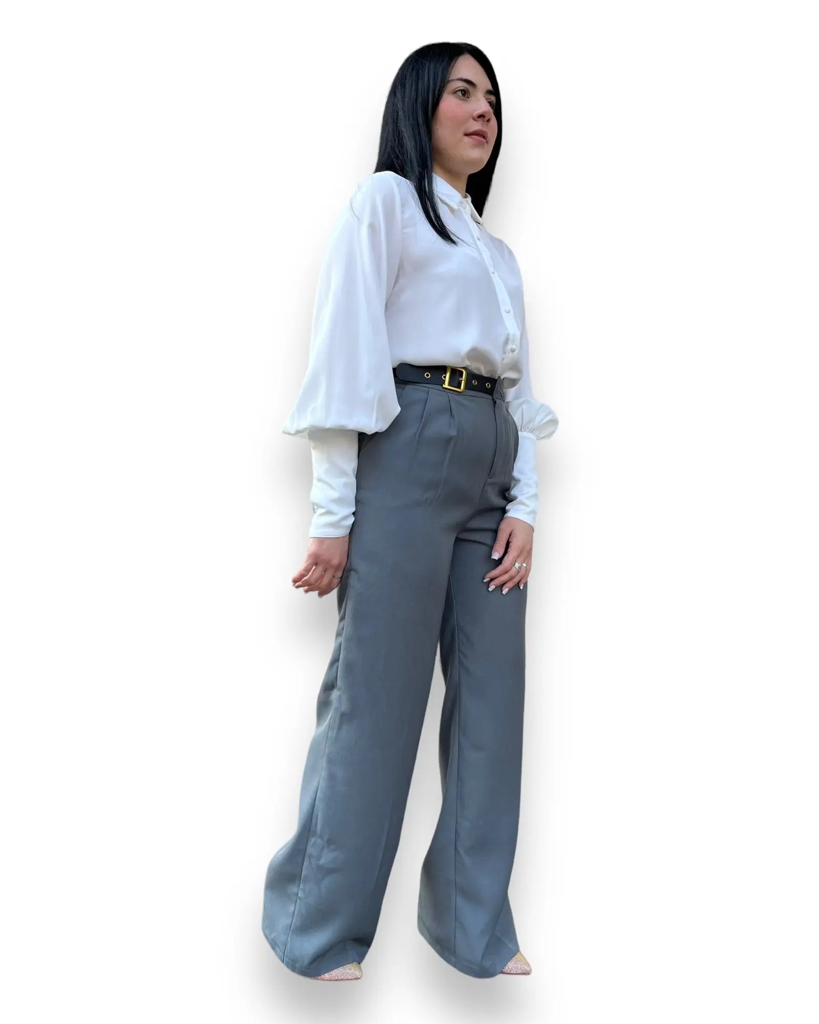 Pantalone gamba larga grigio Mondello Store