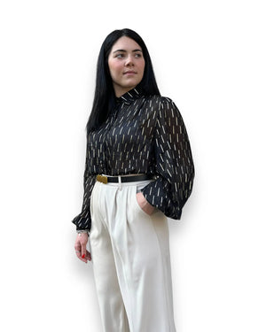 Pantalone palazzo crema con cintura Mondello Store